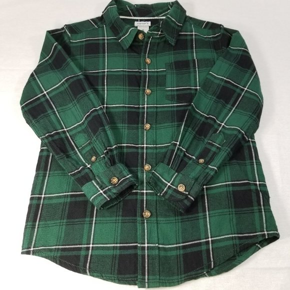 CARTER'S Button Front Shirt Boys Clothes Cotton - Picture 4 of 14